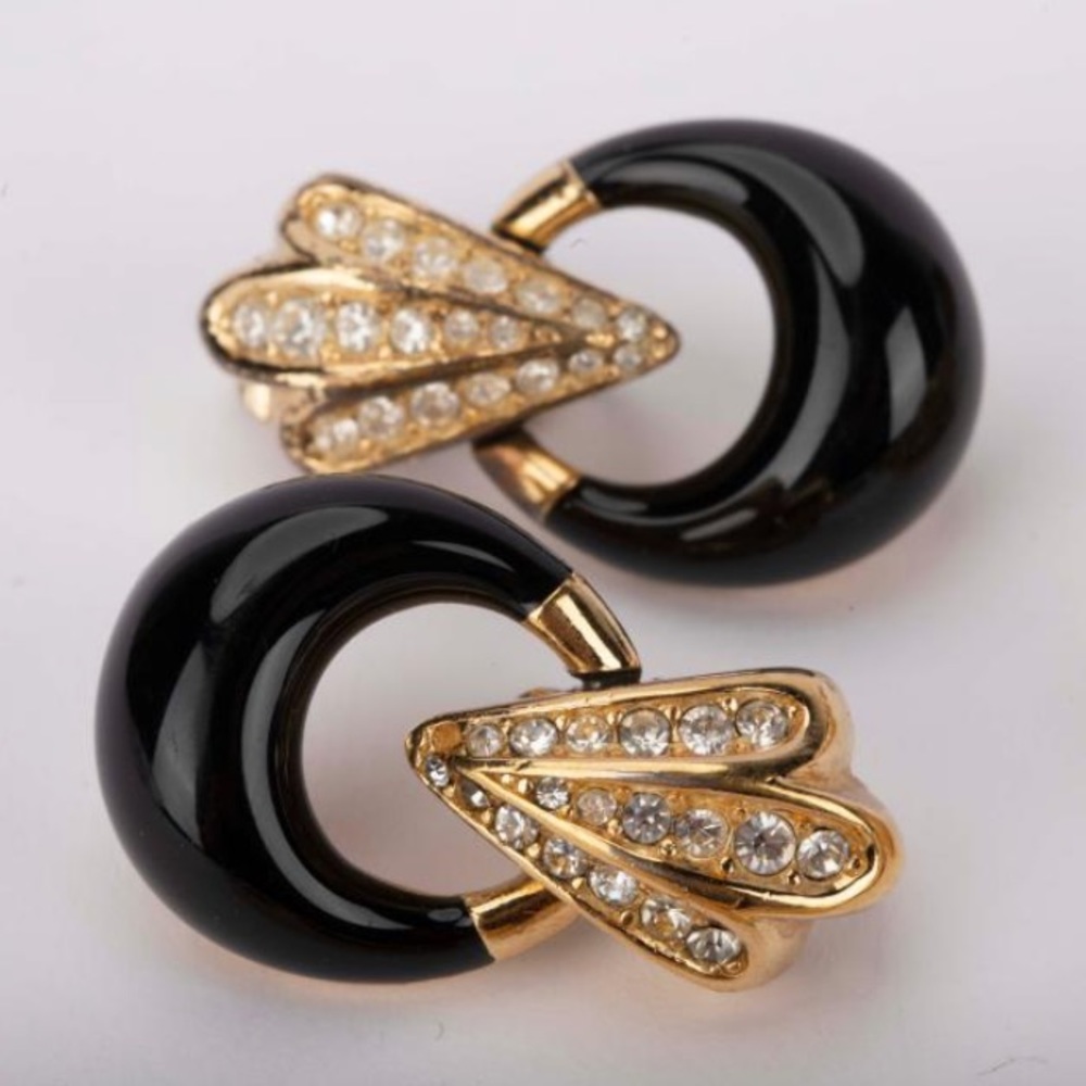 Christian Dior Vintage Grosse Gold Plated Clip-on Earrings - Picture 6 of 12